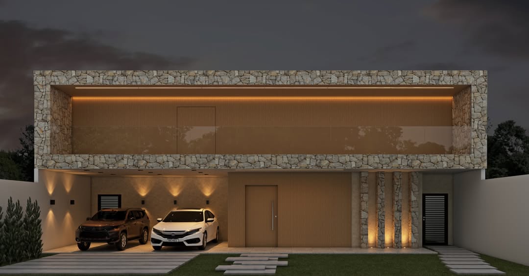 Residencial — Fachada Noturna